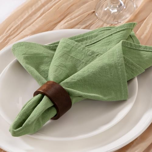 MLMW Sage Green Cloth Napkins Set of 6 Cotton Linen Spring Napkins Cloth Bulk Washable Dinner Napkins 16"×16" for Wedding Baby Bridal Shower Birthday Garden Party Table Decor - Image 4