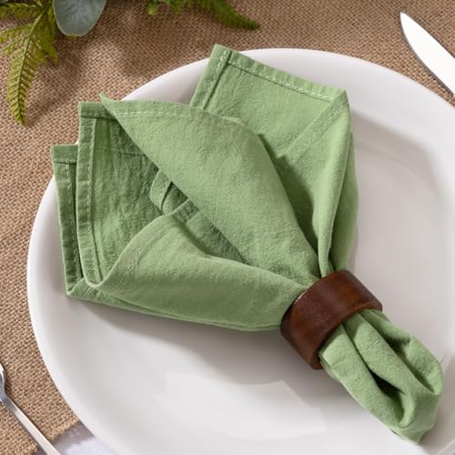 MLMW Sage Green Cloth Napkins Set of 6 Cotton Linen Spring Napkins Cloth Bulk Washable Dinner Napkins 16"×16" for Wedding Baby Bridal Shower Birthday Garden Party Table Decor - Image 2