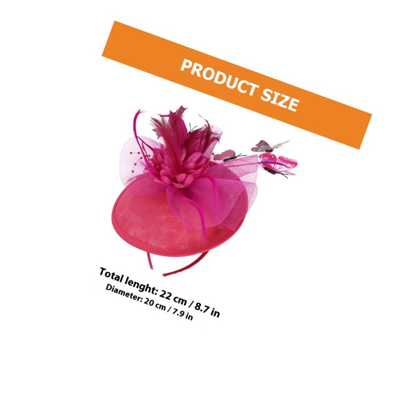 Butterflies Fascinator Hat Tea Party Wedding Bridal Hair Accessory for Women Girls - Image 2