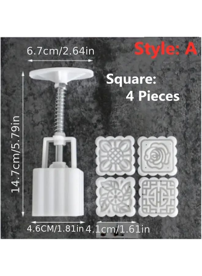 Flower Shape Moon Cake Mold 50g 100g DIY Hand Press Plastic Baking Tool Style C - Image 3