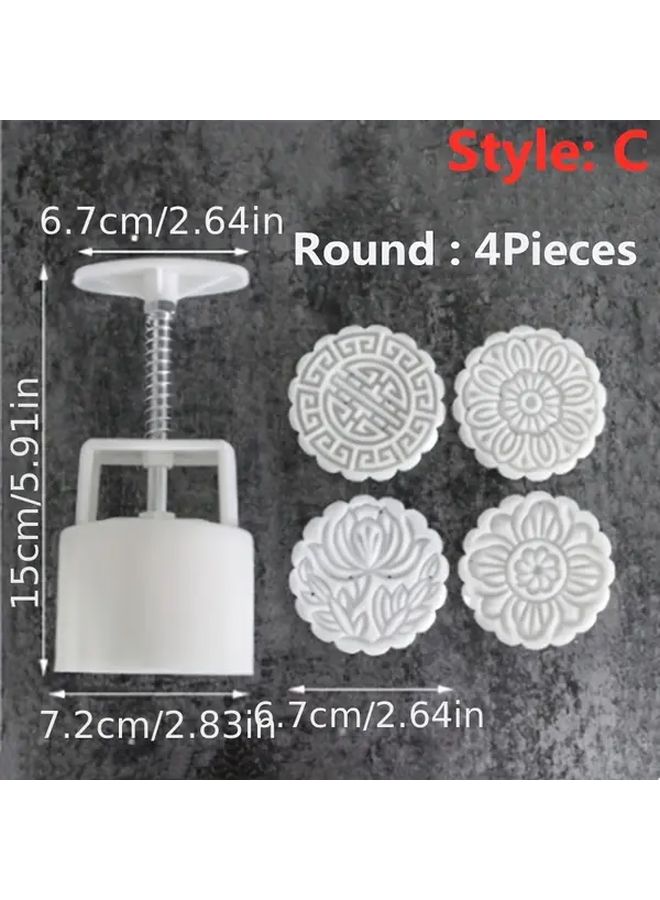 Flower Shape Moon Cake Mold 50g 100g DIY Hand Press Plastic Baking Tool Style C - Image 5