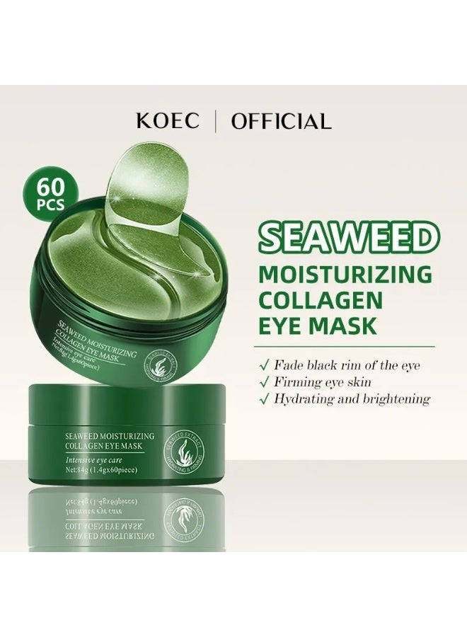 KOEC 60pcs Seaweed Moisturizing Collagen Eye Mask for Dark Circles Anti Wrinkle Treatment Under Eye Gel Pads Seaweed Eye Mask Eye Skin Care Eye Patches Under Eye Collagen Patches - Image 5