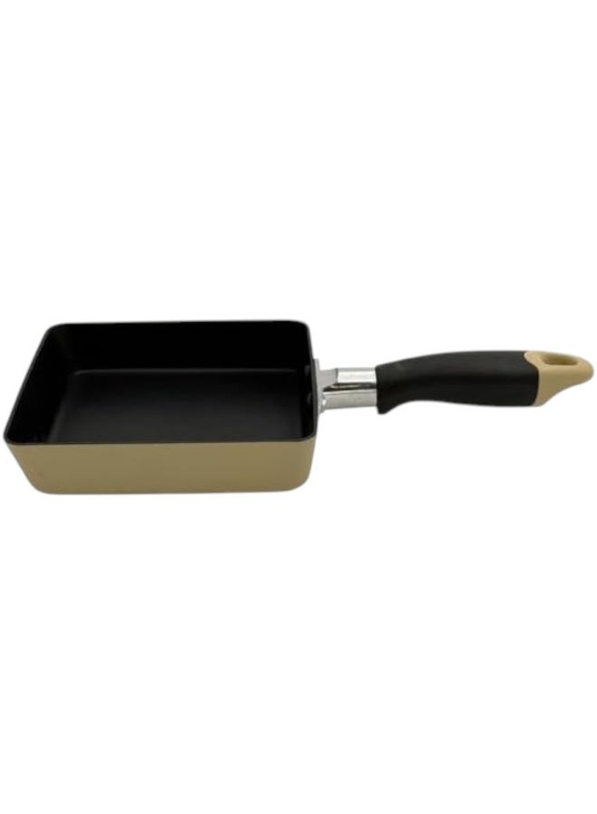 B&D 14cm Square Non-Stick Frying Pan for Healthy Low-Oil Cooking Omelette Egg Pancake Steak Pan Durable Aluminum Alloy Base Even Heat Distribution Suitable for Gas Induction Ceramic Cooktops Easy Clean Compact Kitchen Fry Pan - Image 1