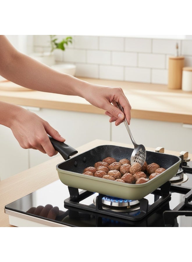B&D 14cm Square Non-Stick Frying Pan for Healthy Low-Oil Cooking Omelette Egg Pancake Steak Pan Durable Aluminum Alloy Base Even Heat Distribution Suitable for Gas Induction Ceramic Cooktops Easy Clean Compact Kitchen Fry Pan - Image 5