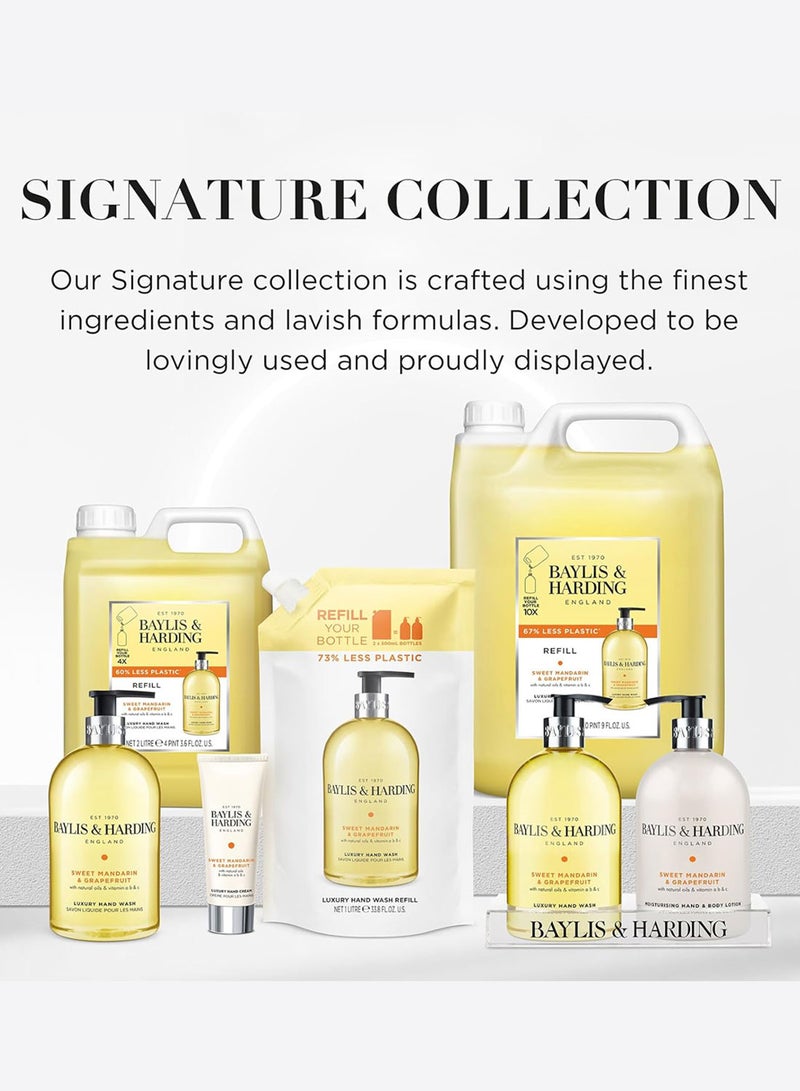 Baylis & Harding Sweet Mandarin and Grapefruit Hand Wash Refill, 5 Litre | Enriched with Natural Oils and Vitamins A, B and C | Moisturising Liquid Hand Soap | Vegan and Cruelty-Free | Economy Refill Pack - Image 4