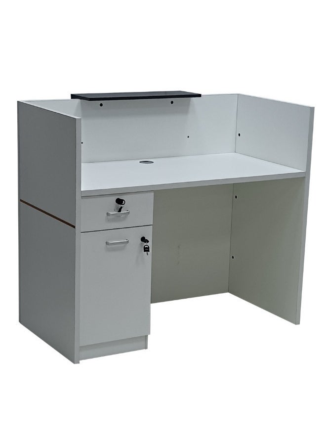 ALWASIT HOME - Front Desk Reception Room Table, Modern Reception Desk Front Counter Table with Cabinet, Retail Counter for Checkout, Office Wooden Computer Front Desk, for Salon Spa, Lobby, Office, Beauty - Image 1