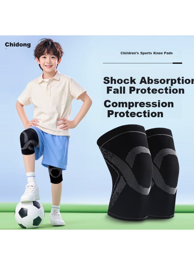 Chidong Kids Knee Pads Sports Basketball Knee Support Running Meniscus Patella Protector Football Roller Skating Anti-fall L Size - Image 1