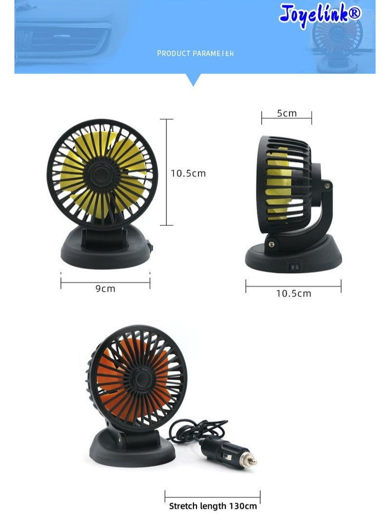 Joyelink Car Fan, USB Portable Fan for Car , 360 Degree Rotatable Dual Head Fan, Strong Wind Electric Fans for Dashboard Suv Rv Tuck Boat Sedan Home Office (Single Head) - Image 3