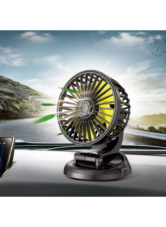 Joyelink Car Fan, USB Portable Fan for Car , 360 Degree Rotatable Dual Head Fan, Strong Wind Electric Fans for Dashboard Suv Rv Tuck Boat Sedan Home Office (Single Head) - Image 1