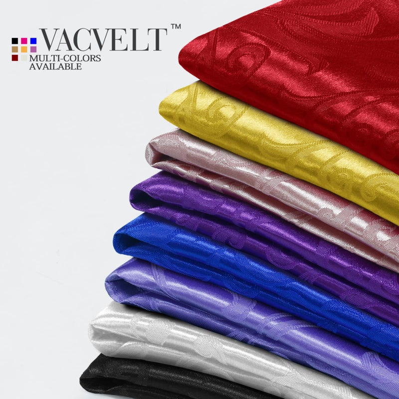 VACVELT Damask Jacquard Satin Fabric by The Yard, 60 Inch Wide Red Satin Fabric Shiny Cloth Fabric, Silky Brocade Fabric for Bridal Dress, Wedding Decorations, Crafts, Sewing, Draping (1 Yard) - Image 5