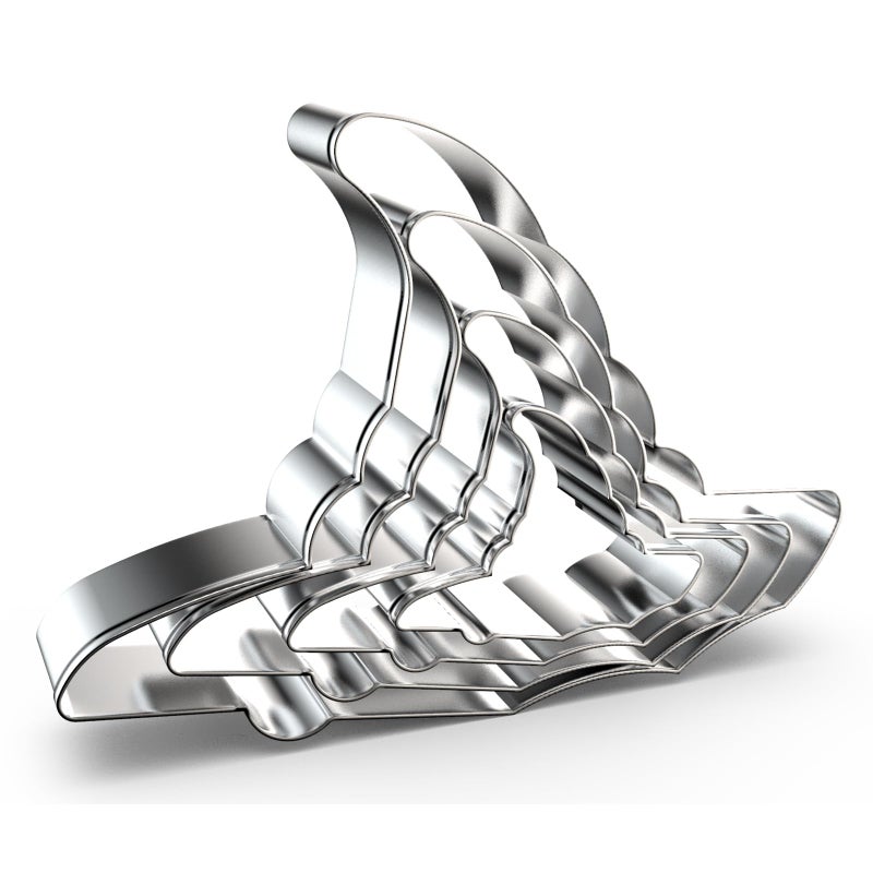Halloween Witch Hat Cookie Cutter Set  5 4 3 2  4 Piece  Stainless Steel