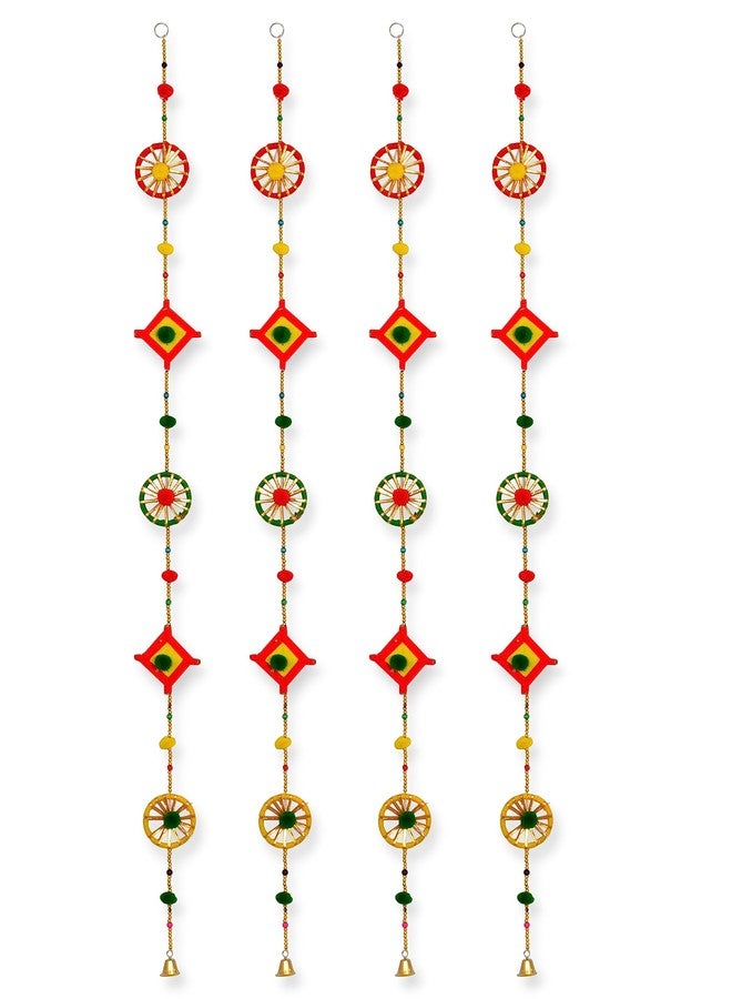 JH Gallery Handmade Handcrafted Decorative Woolen Kites Door and Wall Hanging Decor/Home Decor/Diwali Gift - Pack of 4, 52 Inches Each - Image 3