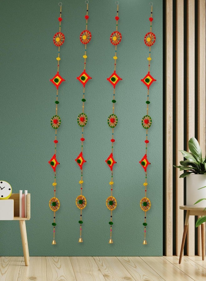 JH Gallery Handmade Handcrafted Decorative Woolen Kites Door and Wall Hanging Decor/Home Decor/Diwali Gift - Pack of 4, 52 Inches Each - Image 1