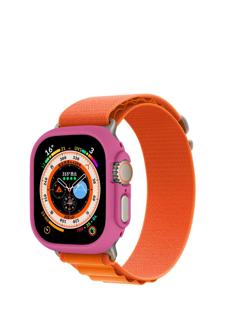 GULFLINK PC Half Case Protector frame Compatible with Apple Watch Series 8 ULTRA 49 mm Rose red  - Image 5