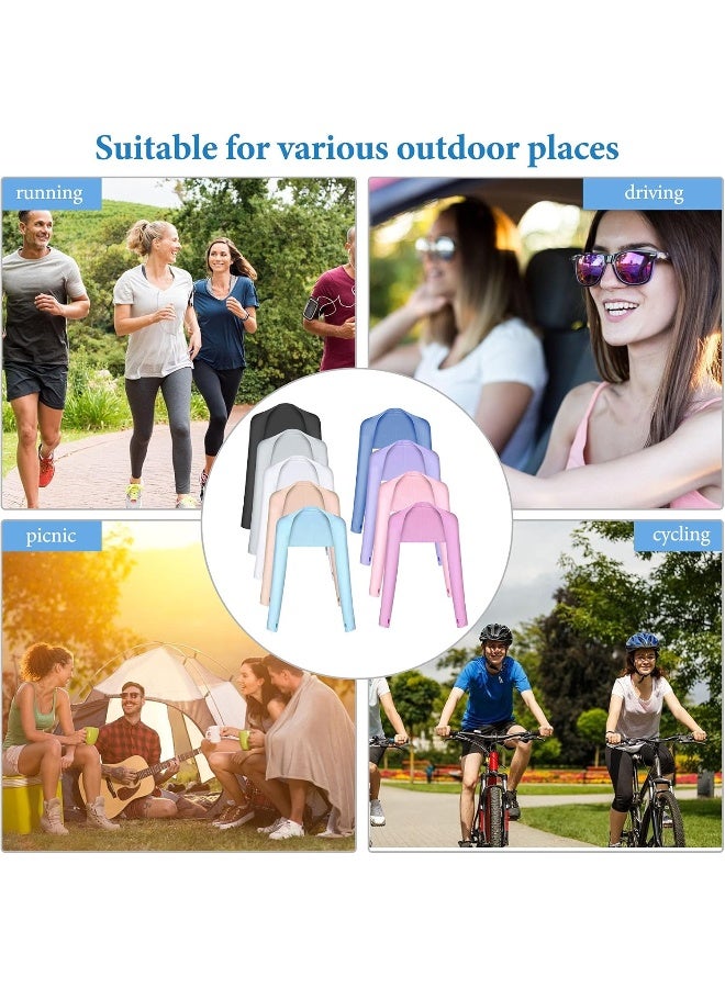 Welecom 9 Pieces Cooling Shawl Arm Sleeves Sun Protection Arm Sleeves for Women with Finger Hole for Outdoor Sports, Riding, Golfing, Fishing, Driving  - Image 1