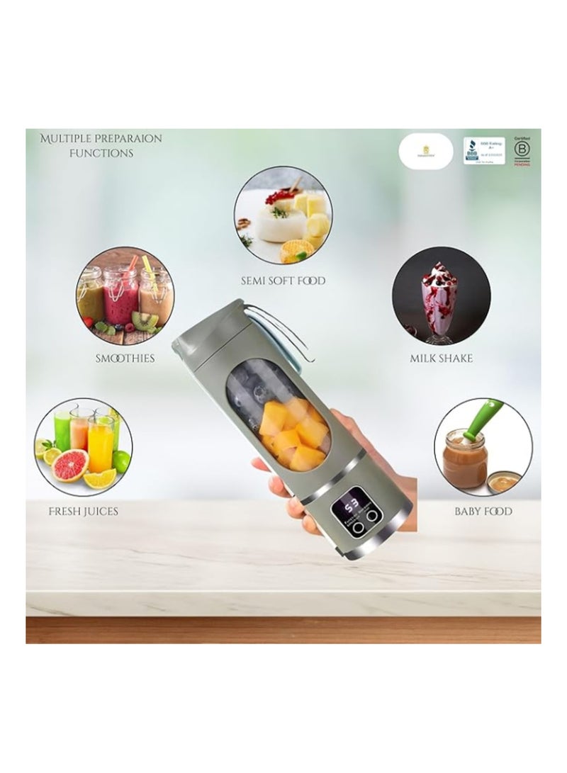 Macon Portable Blender with LED Battery Display – 450ml Rechargeable Smoothie Maker with Ice Crushing Power - Image 2