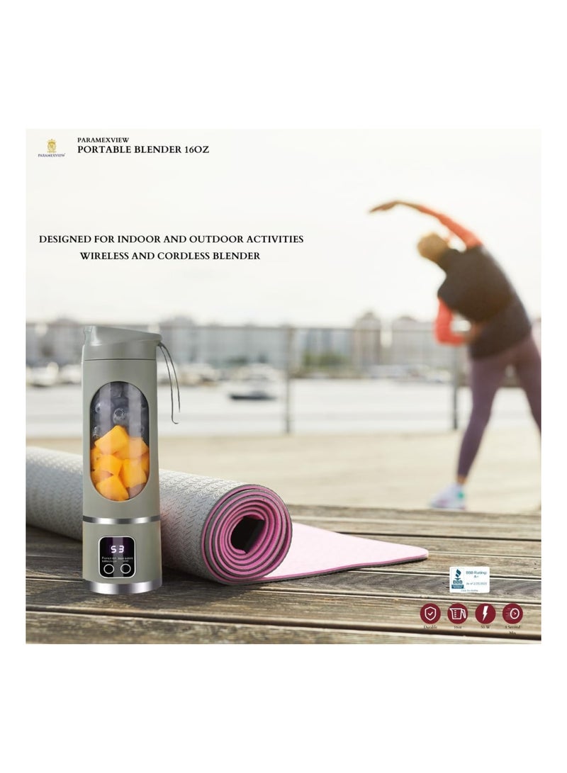 Macon Portable Blender with LED Battery Display – 450ml Rechargeable Smoothie Maker with Ice Crushing Power - Image 3