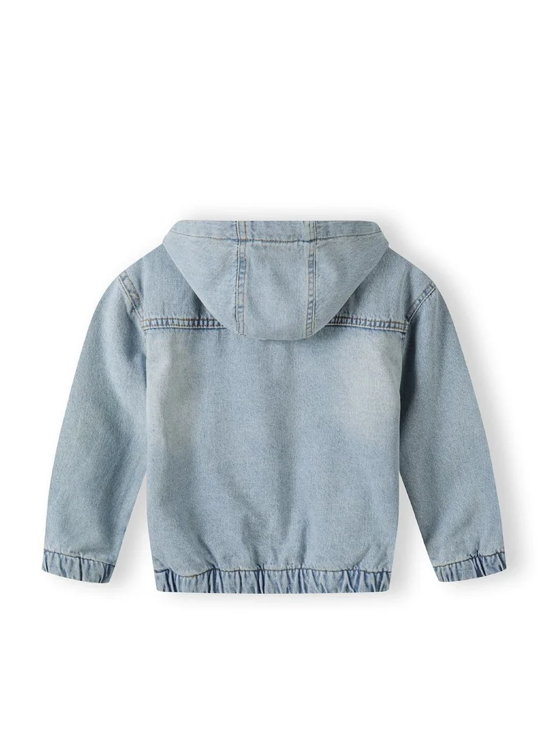 MINOTI Kids' Denim Jacket with Hood and Zip Closure
