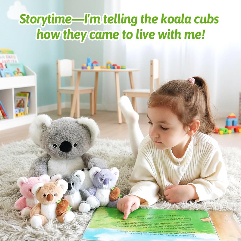OUOZZZ Koala Stuffed Animal with Babies Inside  12 Plush Toy with 4 Baby Koalas  Gift Present Toys for Girls  Boys - Image 3