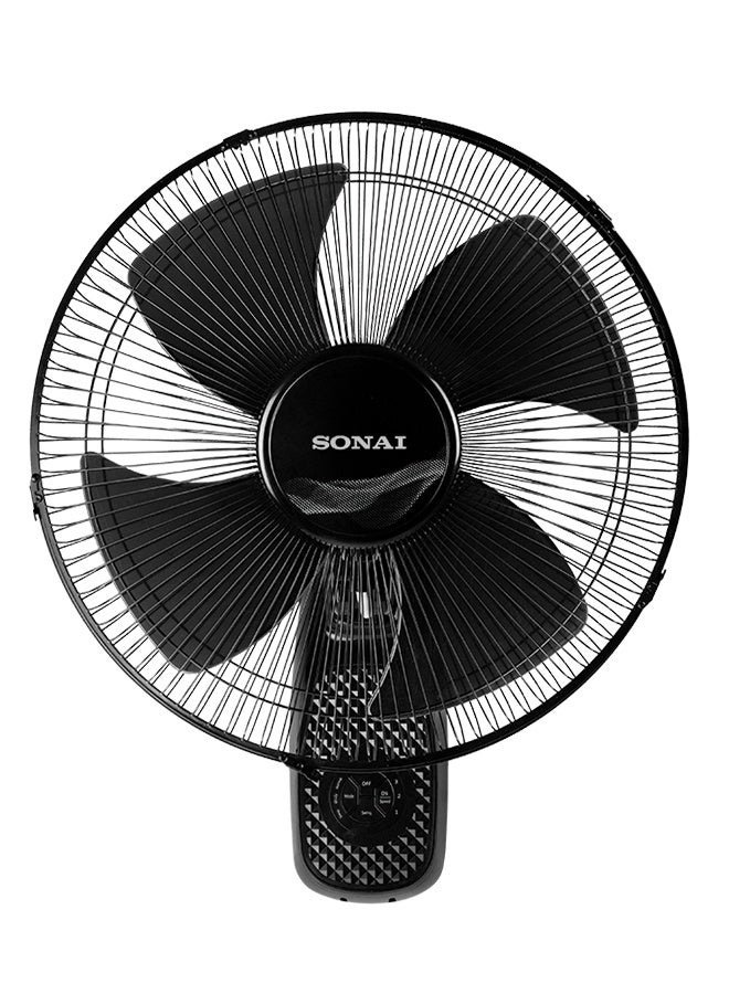 Sonai Wall Fan 20 Inches, 3 Speeds, With Remote Control, Timer Up To 7.5 Hours, Black, MAR-2022 - Image 1