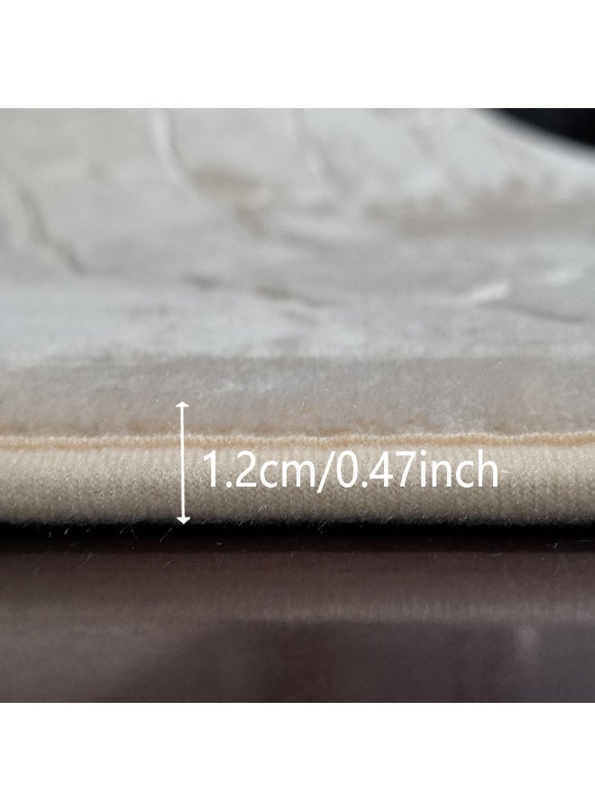 طقم سجادتين صلاة غير منزلق بلوني الرمادي والأبيض, بساط فانيلا 65x110 سم خفيف الوزن مع زخارف هندسية للبيت والسفر - Image 5