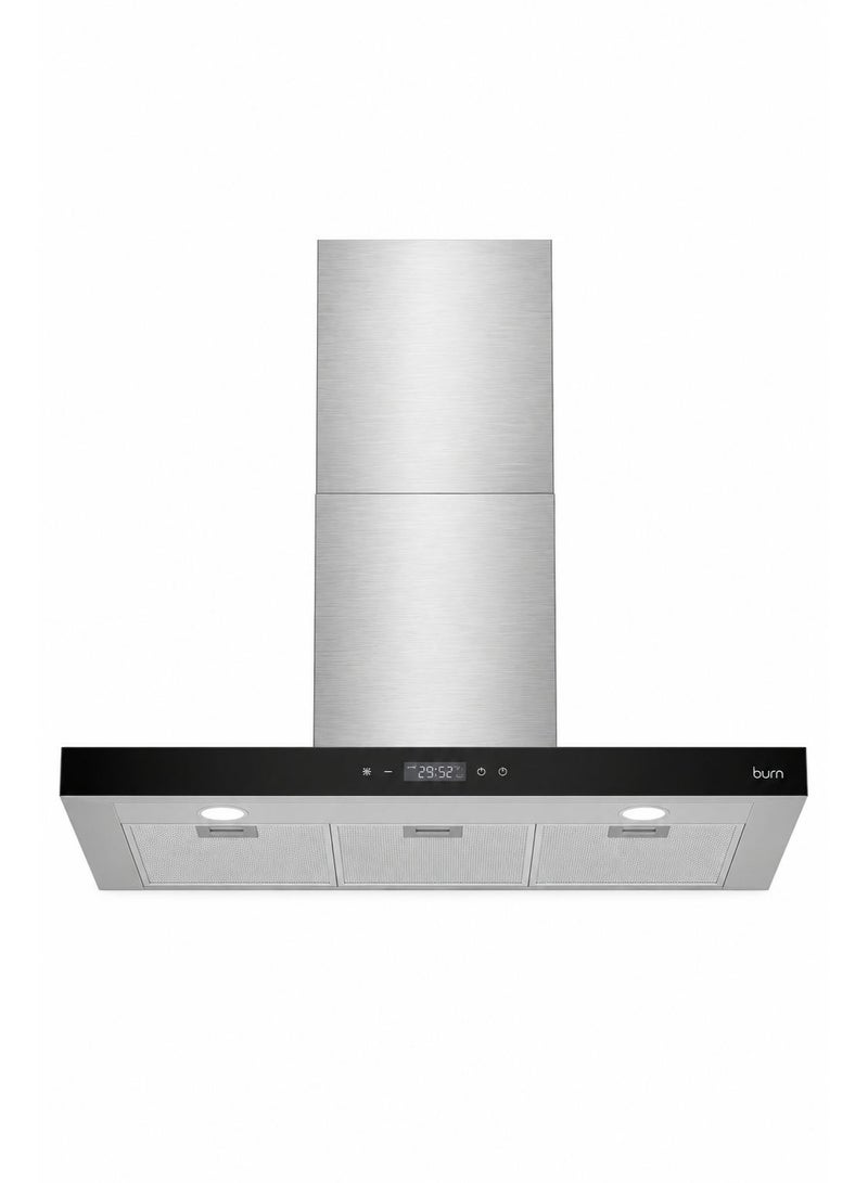 BURN 90CM T-Shape Cooker Hood Silver | 650m³/h Suction | Stainless Steel 430 | Touch & Gesture Control | LED Lights - Image 4
