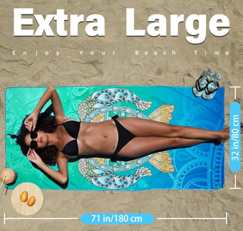 Widdonen 2 Pack Microfiber Lightweight Beach Towel Sand Free Quick Dry Absorbent Thin Compact Towels for Swimming Pool Camping Beach Accessories Large Easy Pack Travel Things for Vacation Essentials Gift - Image 3