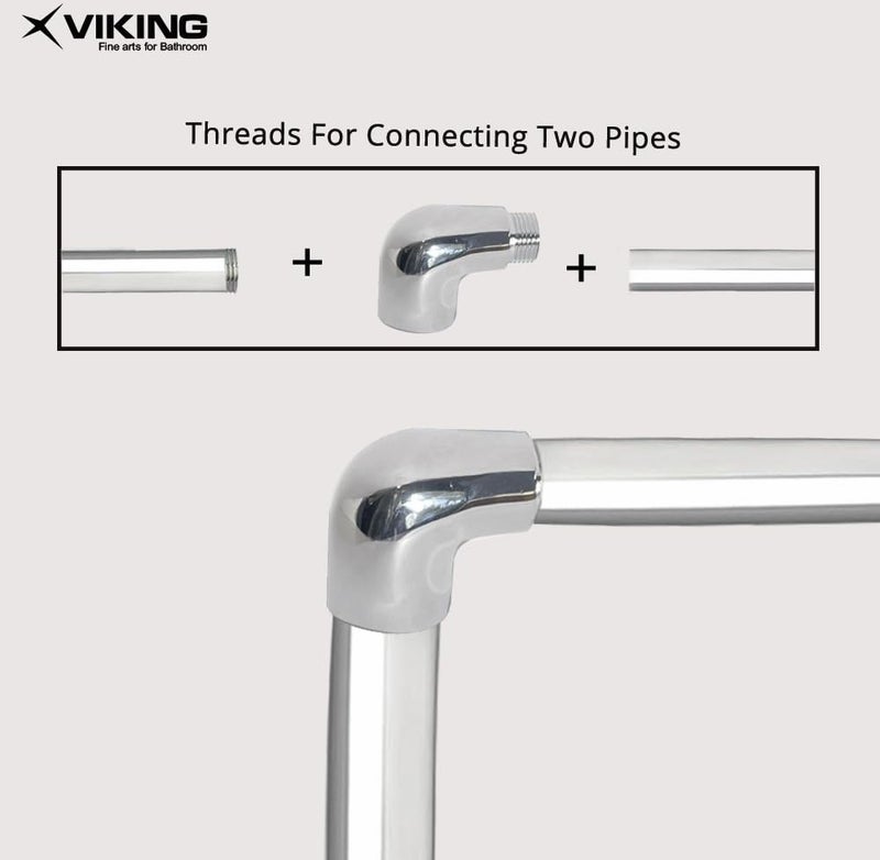 Viking كوع نحاسي بحجم خيط (1) 20 مم (3/4″)، حجم الخيط الداخلي (2) 15 مم (1/2″)، خارجي - مع طلاء كروم مصقول، انحناء بزاوية 90 درجة - مفيد للمشاريع السكنية والتجارية - Image 4