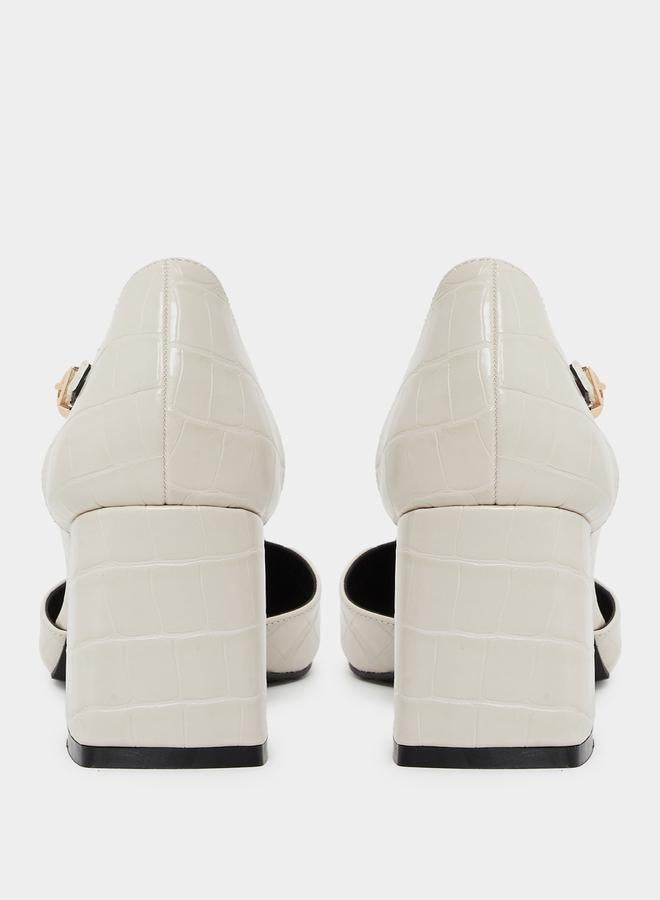 RAID Lydia Textured Block Heel Shoes - Image 4