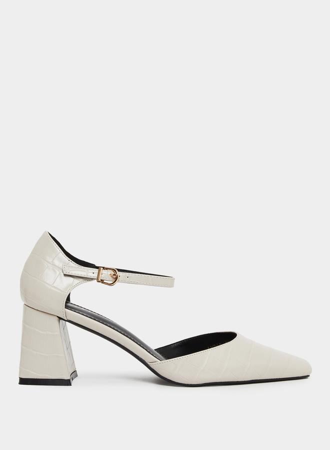 RAID Lydia Textured Block Heel Shoes - Image 1