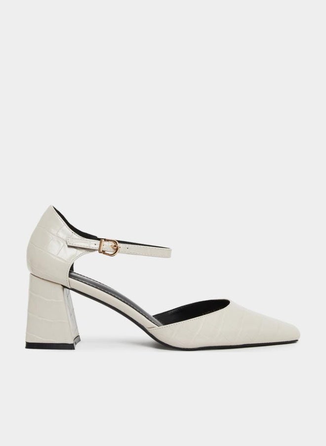 RAID Lydia Textured Block Heel Shoes - Image 1