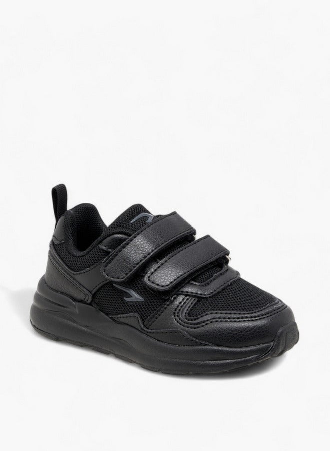 Dash Panelled School Shoes with Hook and Loop Closure - Image 2