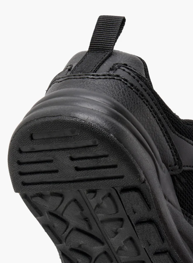 Dash Panelled School Shoes with Hook and Loop Closure