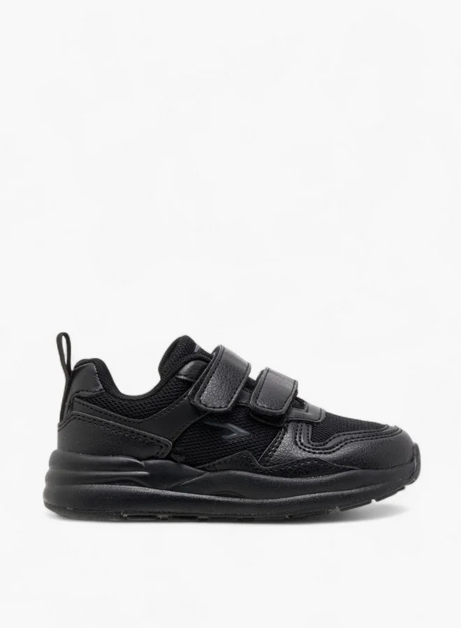 Dash Panelled School Shoes with Hook and Loop Closure