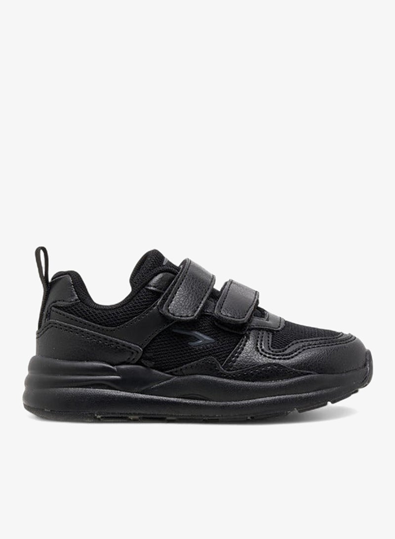 Dash Panelled School Shoes with Hook and Loop Closure - Image 1