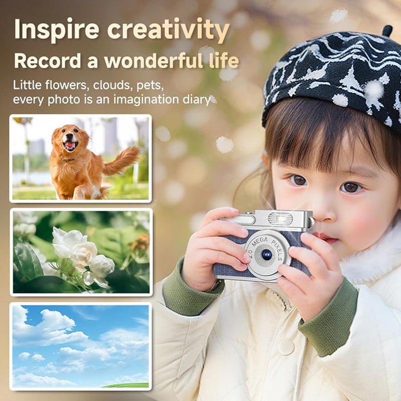 Black Vintage Digital Camera 1080P 12MP with Color Screen Lightweight Travel Camera - Image 5