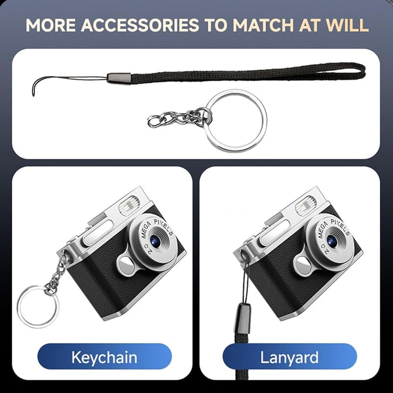 Black Vintage Digital Camera 1080P 12MP with Color Screen Lightweight Travel Camera - Image 4