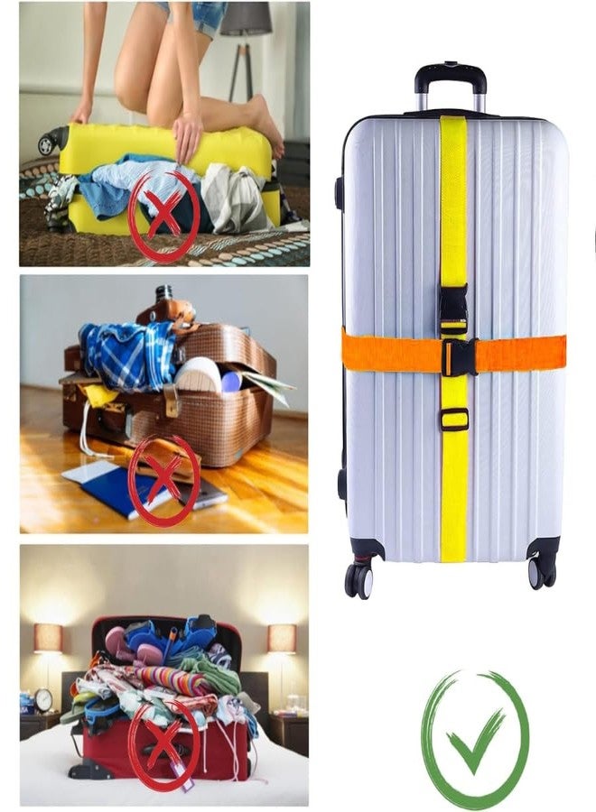FUOCO Robustt Luggage Belt Suitcase Straps Pack of 2 with Adjustable Travel Belt Stylish Fashionable Design, Protect Your belongings Carry on Travel with Buckle Clip Bag Band Make in India - Image 5