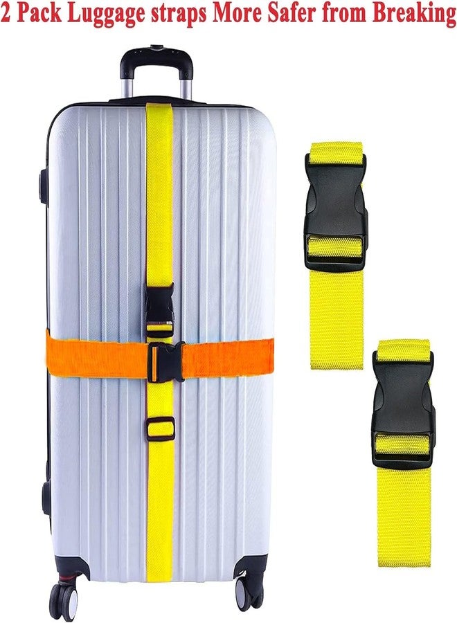 FUOCO Robustt Luggage Belt Suitcase Straps Pack of 2 with Adjustable Travel Belt Stylish Fashionable Design, Protect Your belongings Carry on Travel with Buckle Clip Bag Band Make in India - Image 2