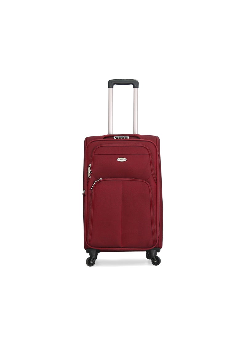 GIORDANO Giordano Trolley Bags 3 PCS Set Softside Spinners maroon  - Image 2