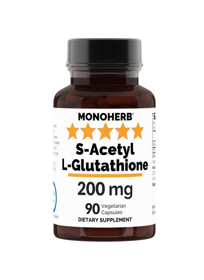Health & Household - Monoherb S-Acetyl L-Glutathione 200Mg - 90 Vegetarian Capsules - Image 1