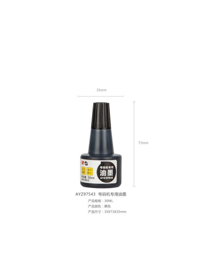 M&G - M&G Chenguang  Automatic coder number machine quick-drying ink black 30ml - No:AYZ97543 - Image 1