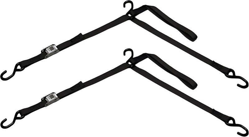BoatBuckle P.W.C. CamBuckle Tri-Down Tie-Down Straps with Soft Hook, 1-Inch x 6-Feet - Image 1