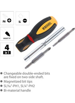 denzeL Combination Screwdriver Sl 3/16Inch Ph1, Sl 1/4Inch Ph2 Portable Compact  - Image 2