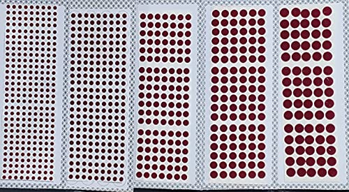 ATCUSA Premium Bindi 5 Pack MultiColor  MultiSize Indian Daily Use Forehead Bindi Round Dot Tattoo Body Art Sticker craft decor belly decor forehead decor velvet body jewelry Dark Red Maroon