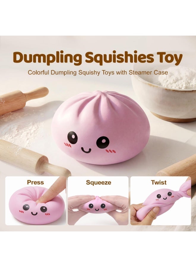 TOP ONE Dumpling Squishy Dumpling Stress Ball Steamed Stuffed Bun Stress Relief Squeezing Bun Toys For Halloween Project Tricking People Kid Playing - Image 3