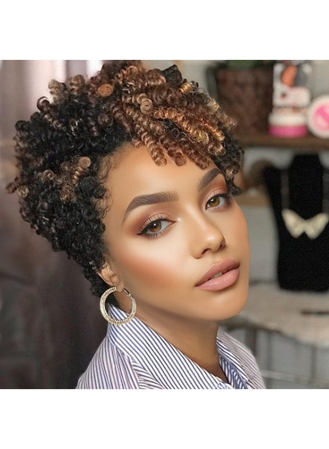 PHOCAS 10 5Packs Short Curly Crochet Hair Jump Wand Crochet Braids For Black Women 6MM Natural Black to Gloden Blonde - Image 3