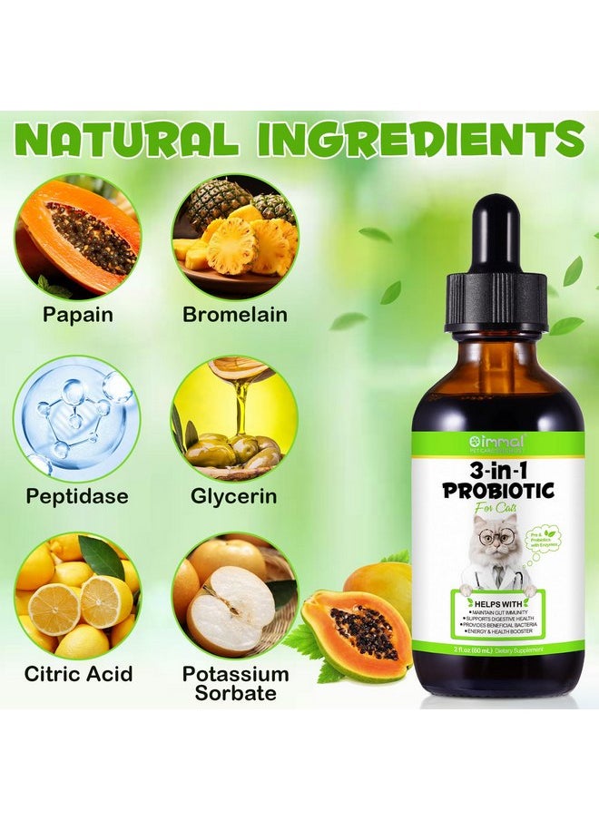 Alivo Probiotic for Cats, Natural 3 in 1 Cat Probiotic Drops Helps to Relieve Diarrhea, Supports Gut Health, Itchy Skin Relief, Allergies & Immunity, Digestive Enzyme Cat Supplement Drops - 60 ml / 2 fl.oz  - Image 2