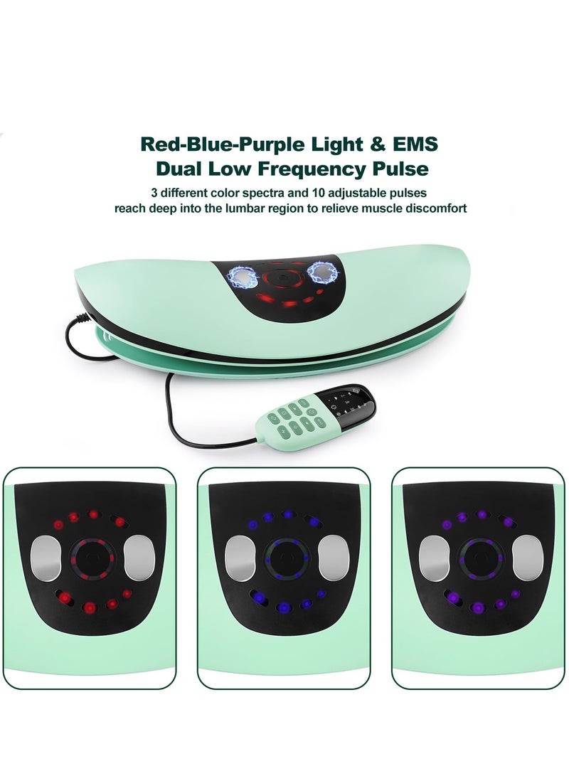 شو وو جهاز شد قطني كهربائي مع وسادة هوائية ديناميكية، جهاز تدليك أسفل الظهر بالعلاج الحراري لتسكين الآلام، جهاز تدليك قطني اهتزازي هزاز من Spectra Therapy للاستخدام في المنزل والسفر، شحن USB - Image 4