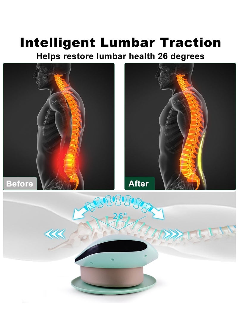 شو وو جهاز شد قطني كهربائي مع وسادة هوائية ديناميكية، جهاز تدليك أسفل الظهر بالعلاج الحراري لتسكين الآلام، جهاز تدليك قطني اهتزازي هزاز من Spectra Therapy للاستخدام في المنزل والسفر، شحن USB - Image 5